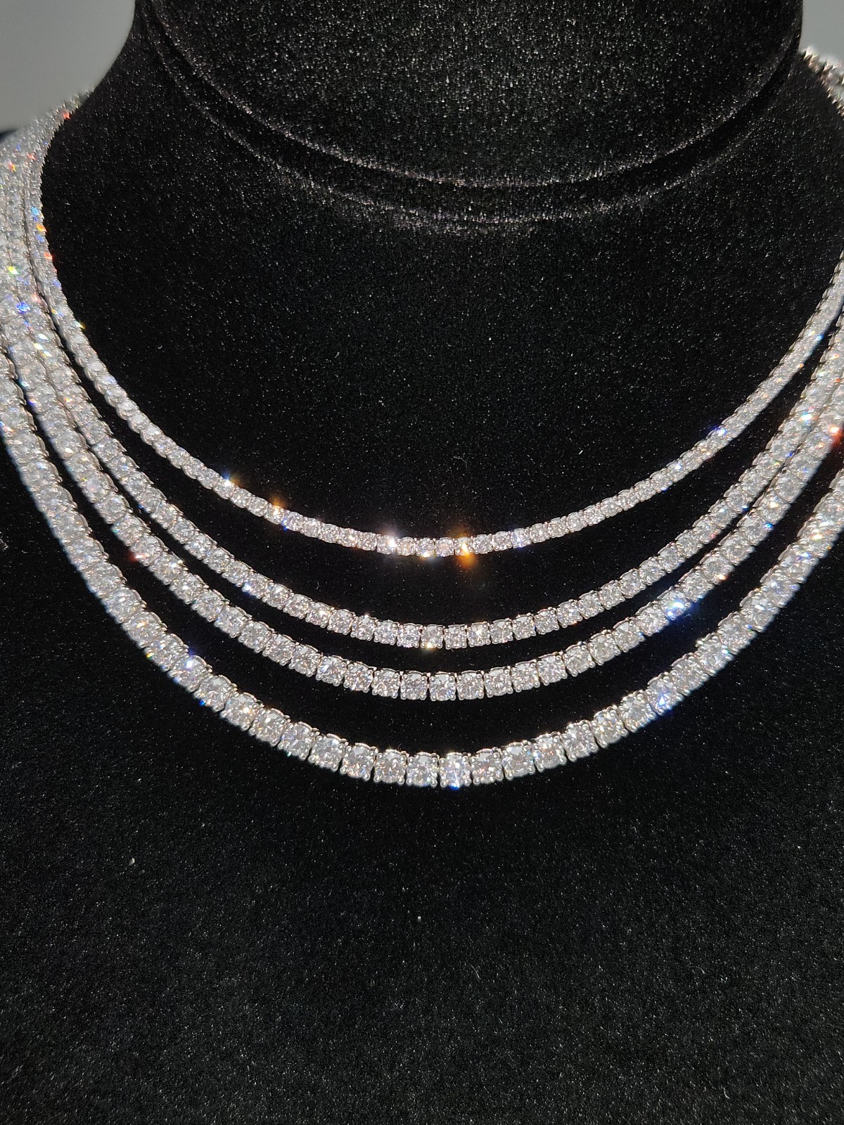 14K Lab Diamond Tennis Necklace 17″ 7–20 CTTW