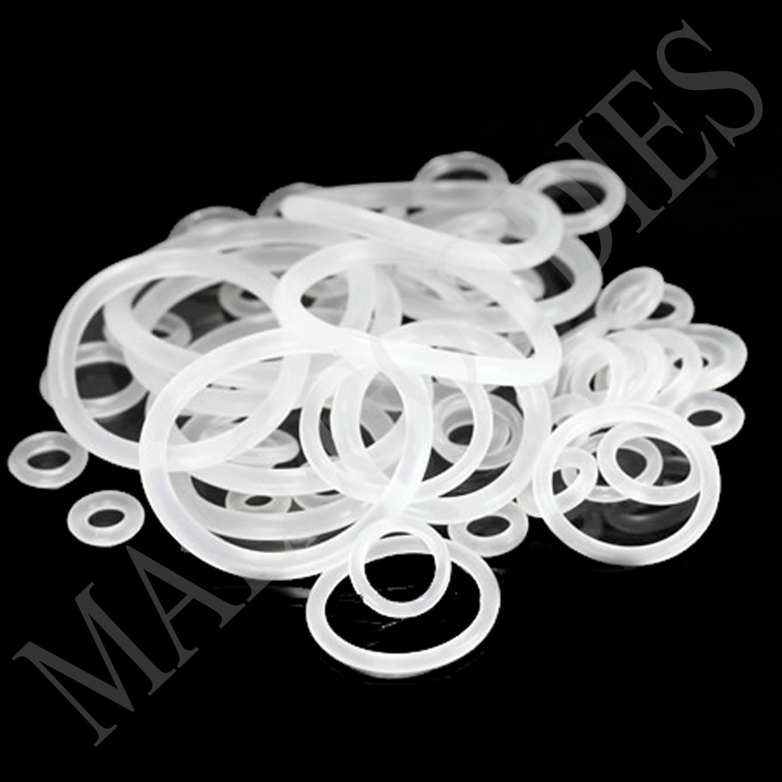 V060 Replacement Silicone Clear O-Rings Bands Seals 14G to 1-1/4″ 2.5mm to 32mm