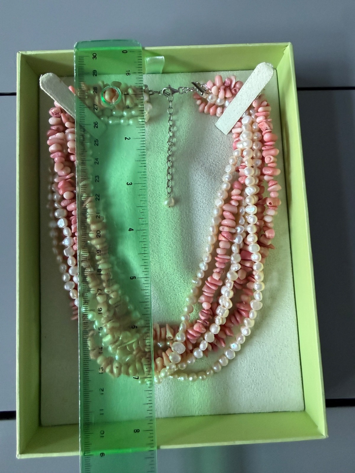 Ross Simons 7 Strand Necklace Bamboo Coral and Freshwater Pearls