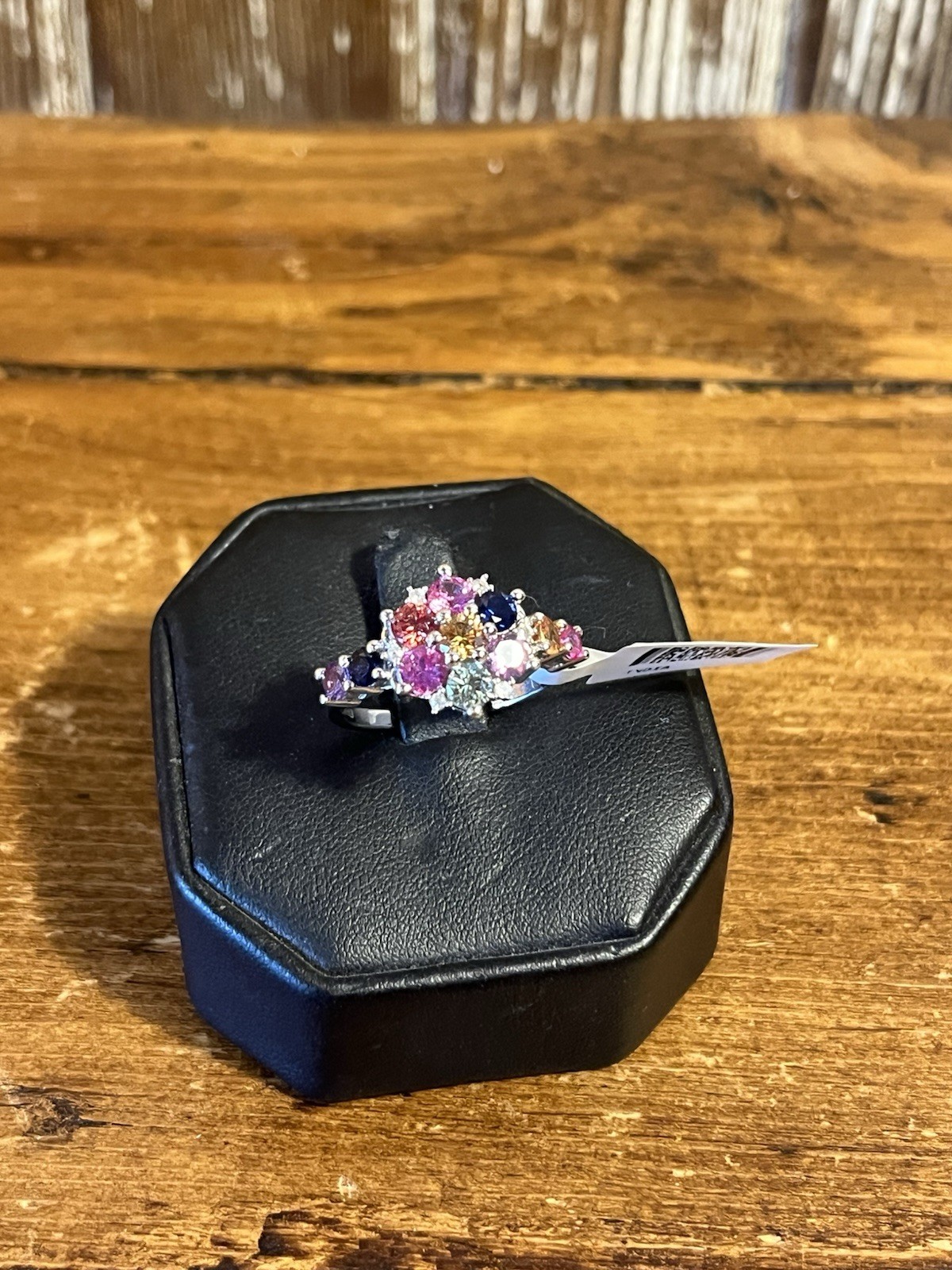 Multi-colored, Size 10 Simulated Sapphire Ring (Rhodium Over Sterling Silver)