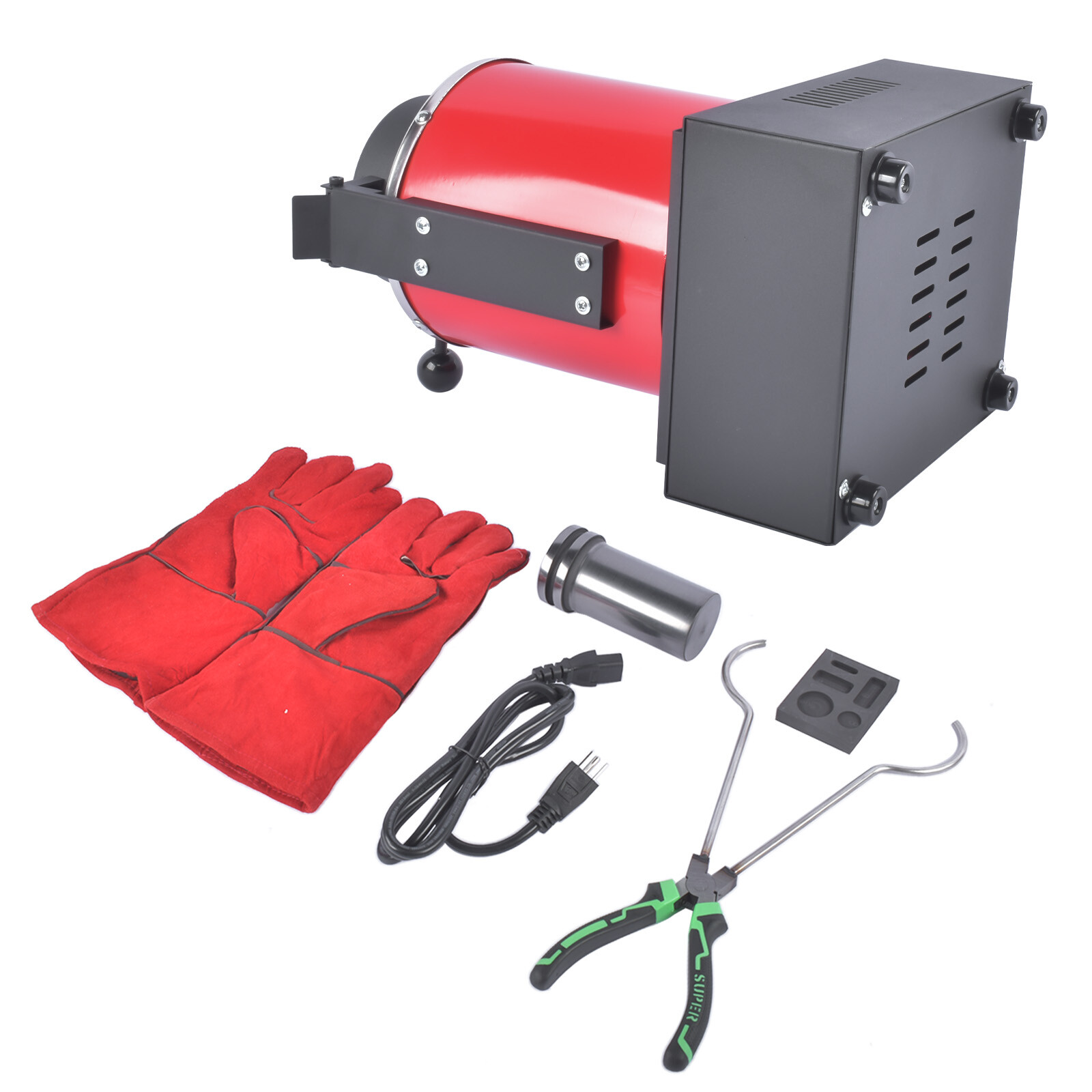 Gold Melting Furnace 1500W 1150°C/2102°F for Smelting Metal 110V 1KG 2KG 3KG Red
