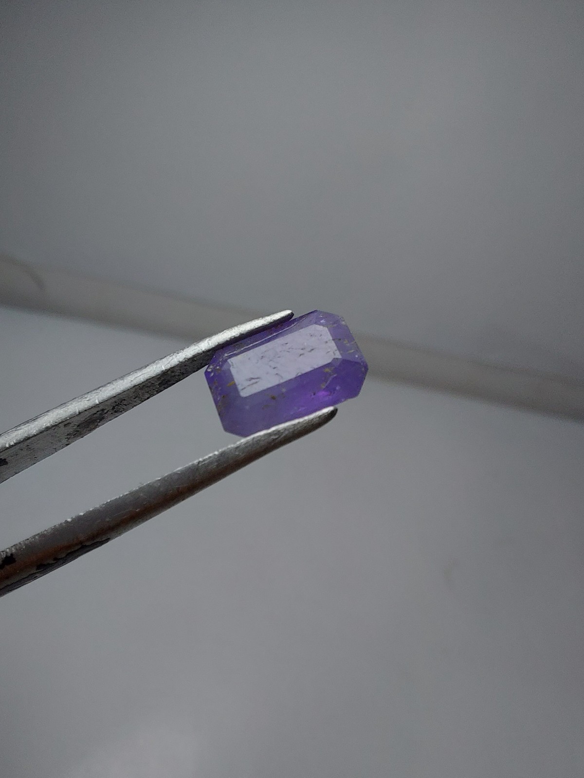 1.35- carat fluorescent Tenebrecent hackmanite cut from Badakhshan Afghanistan