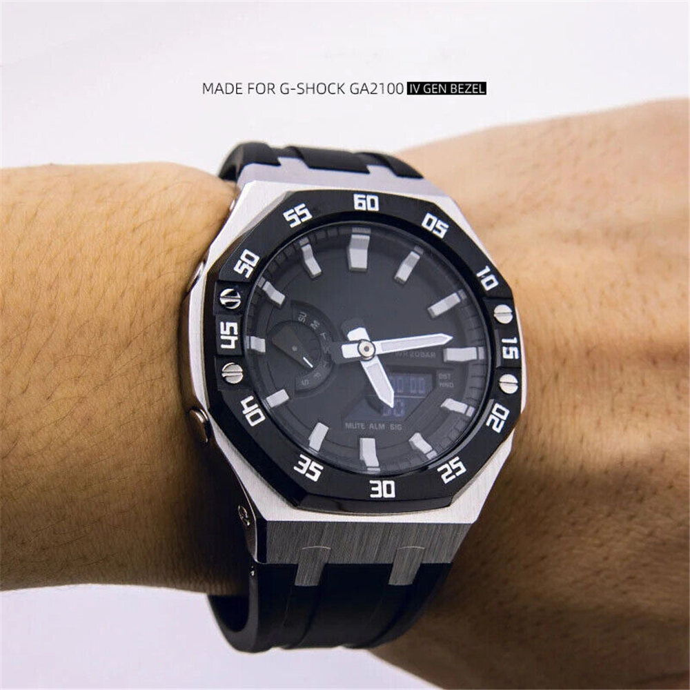 Dial Bezel AP Mod Kit Metal Refit Case Band Strap Cover for G-Shock GA-2100/2110