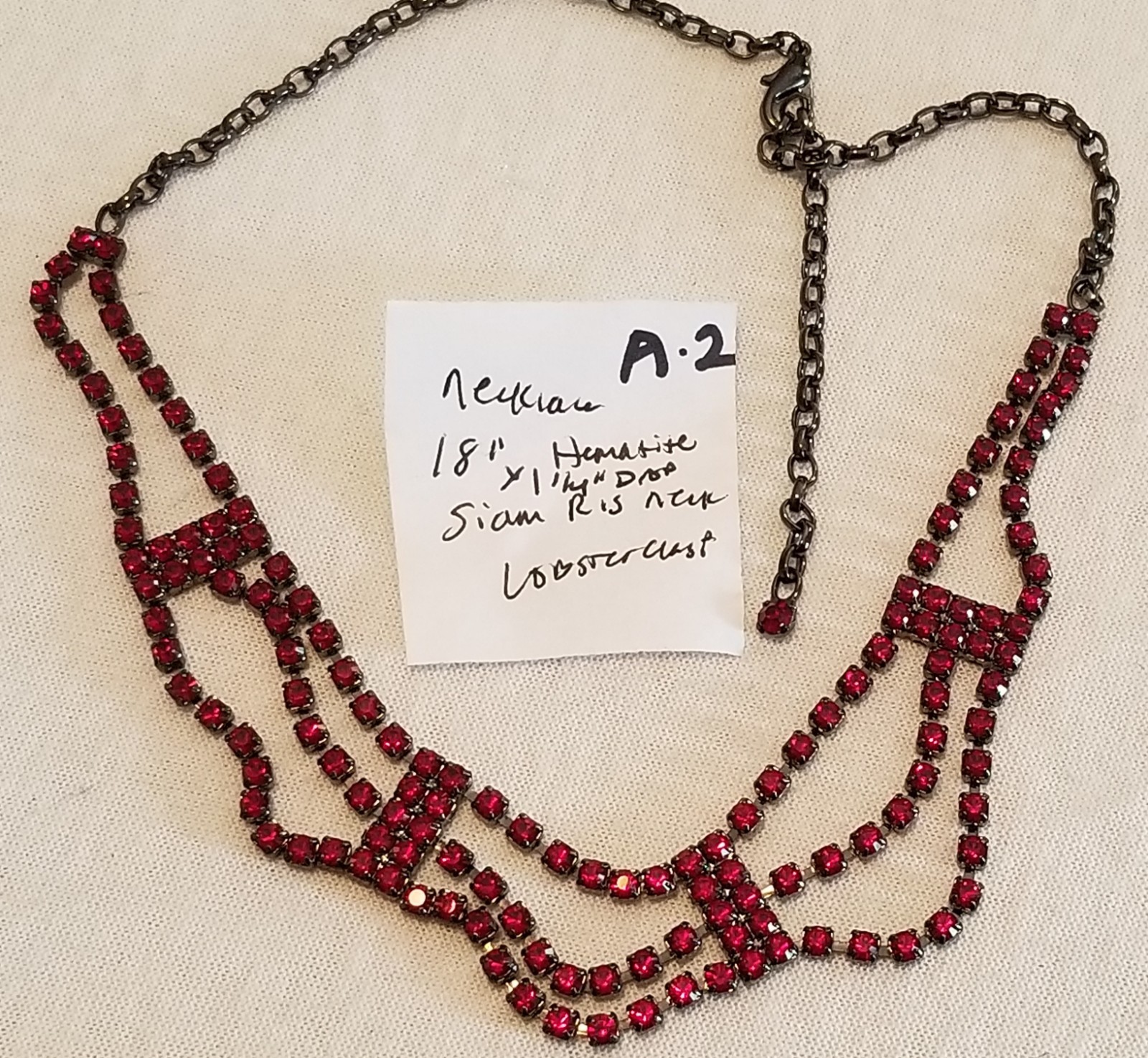 Austrian Crystal Rhinestone Jewelry Necklace Nice Quality Old Stock Never Used