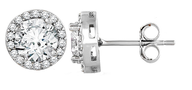 925 Sterling Silver Round Shaped Cubic Zirconia Stud EarringS – All Colors