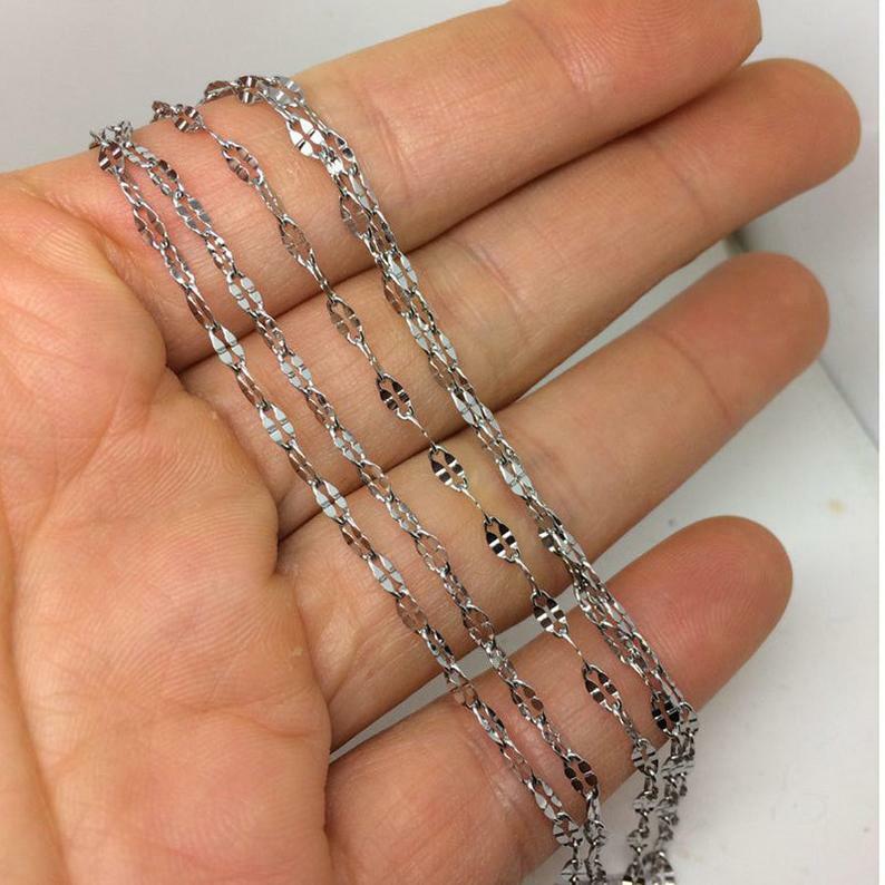 Genuine 18K White Gold Filled HypoAllergenic Lip Shape Link Chain Necklace A082W