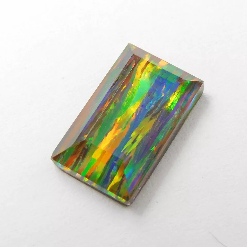 Fire Opal EGL CERTIFIED Rare Ethiopian Emerald Cut 8-9 Ct Natural Loose Gemstone