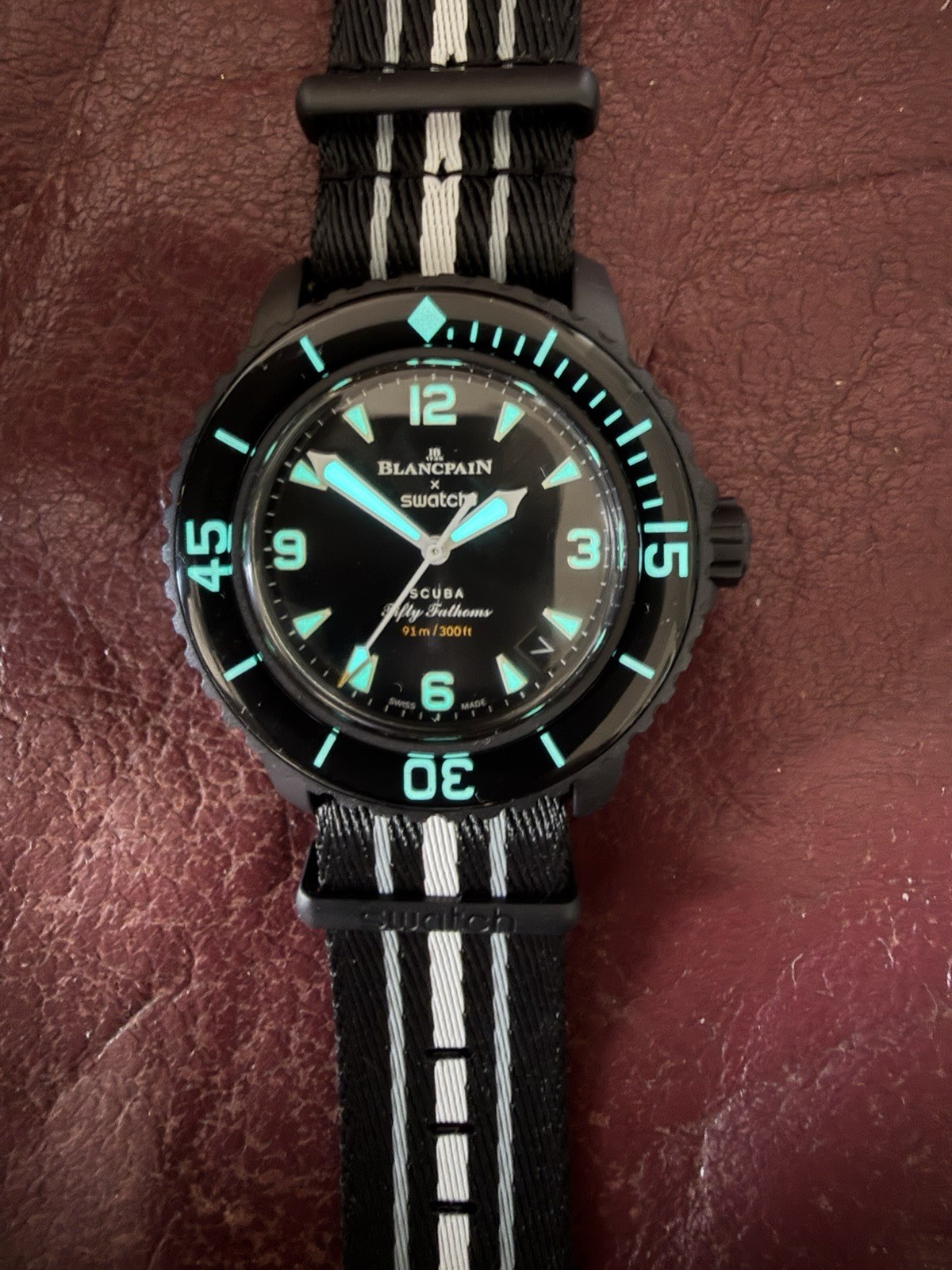Swatch x Blancpain Scuba Fifty Fathoms Black Bioceramic Auto 42mm Box/Papers