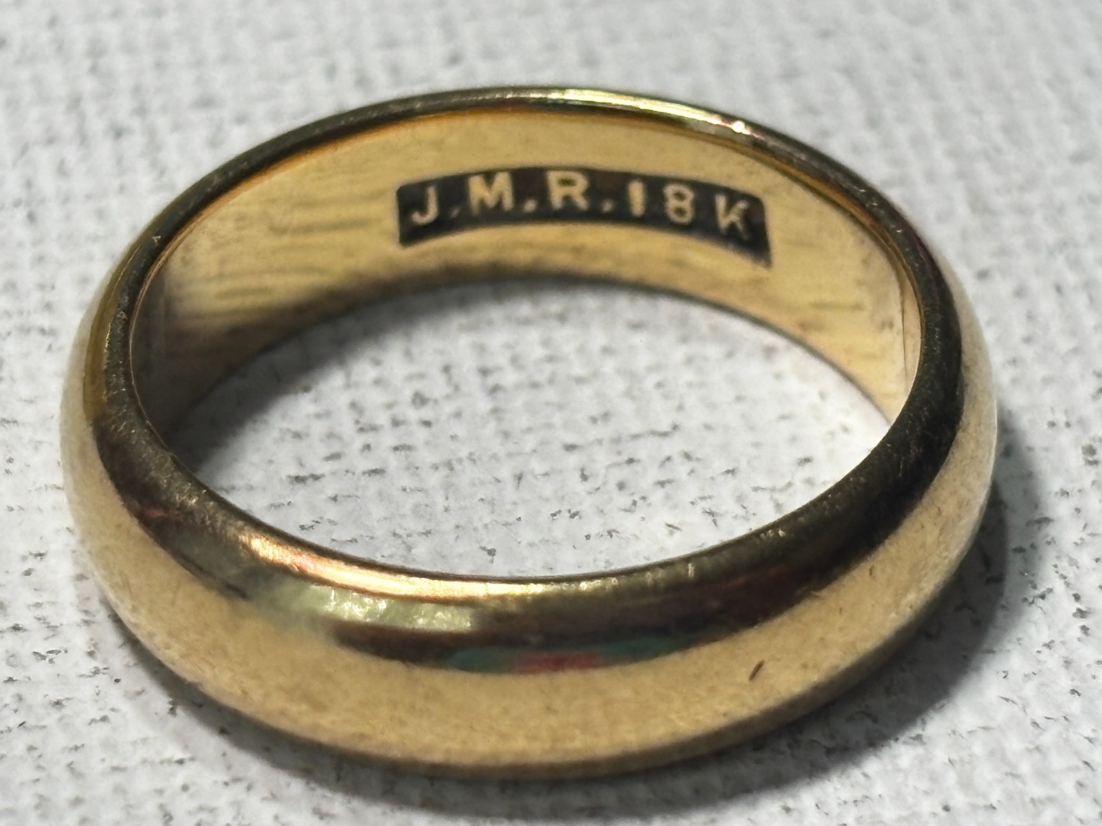 18K Solid Yellow Gold Ring Vintage Wedding Band 7.1 grams Size 6.5