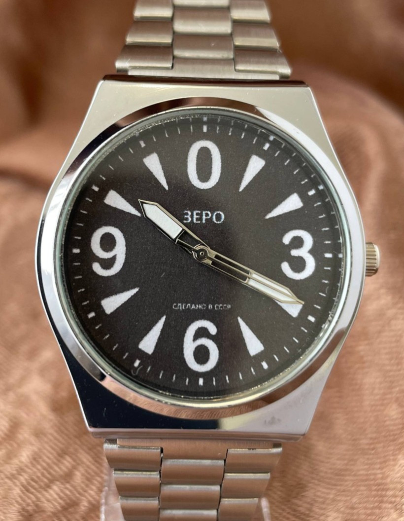 USSR-style quartz watch, big zero, Soviet military watch