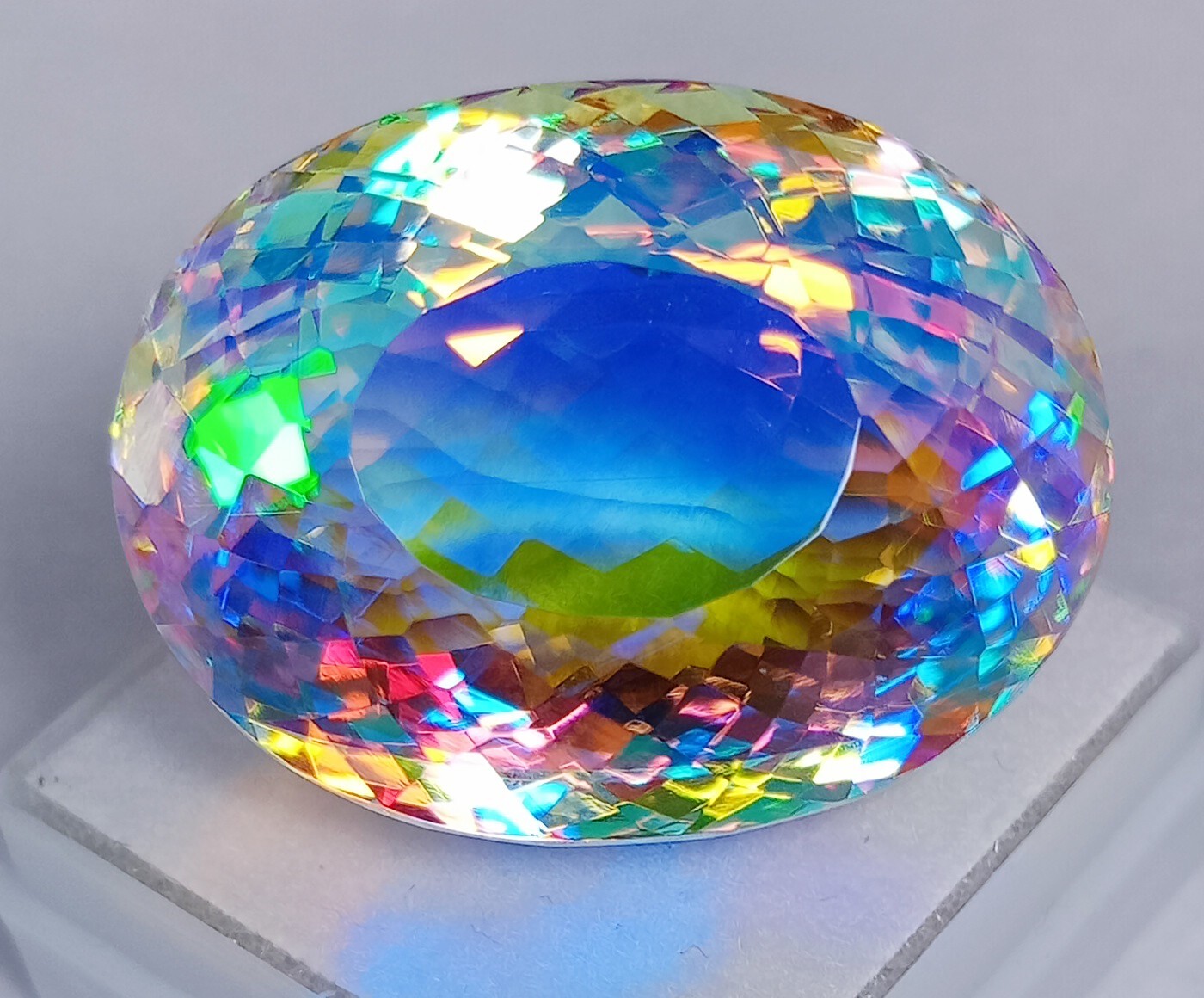 Mystic Topaz Natural Rainbow Certified Oval Cut Excellent 67.80Ct Loose Gemstone