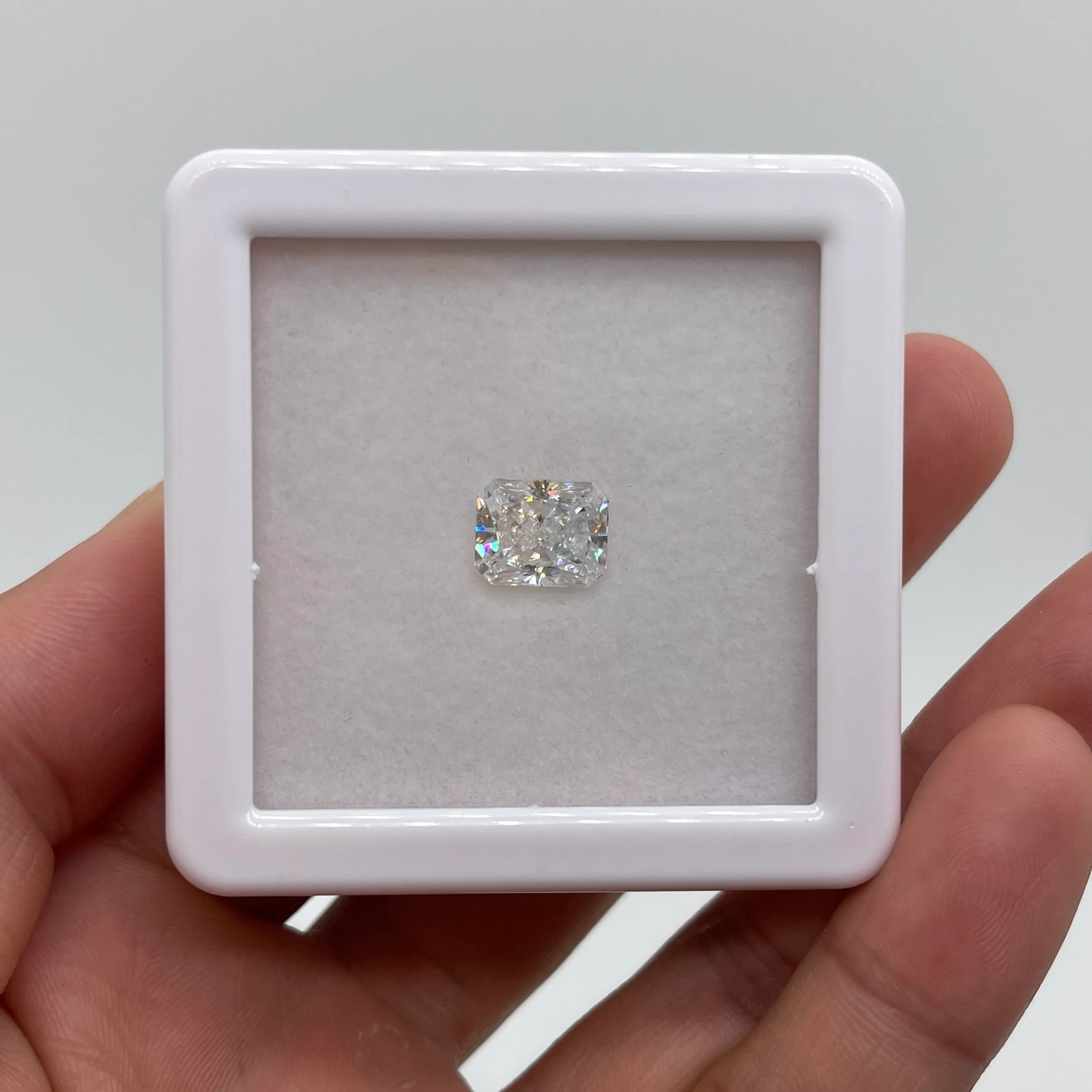 1.65 CT Natural White Diamond Radiant Cut VVS1 D Grade IDGL Certified AS3