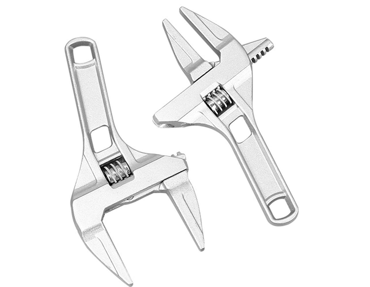 Sehfupoye 8 Inch Adjustable Wrench Aluminum Alloy Jig Saw 16-68mm, Silver
