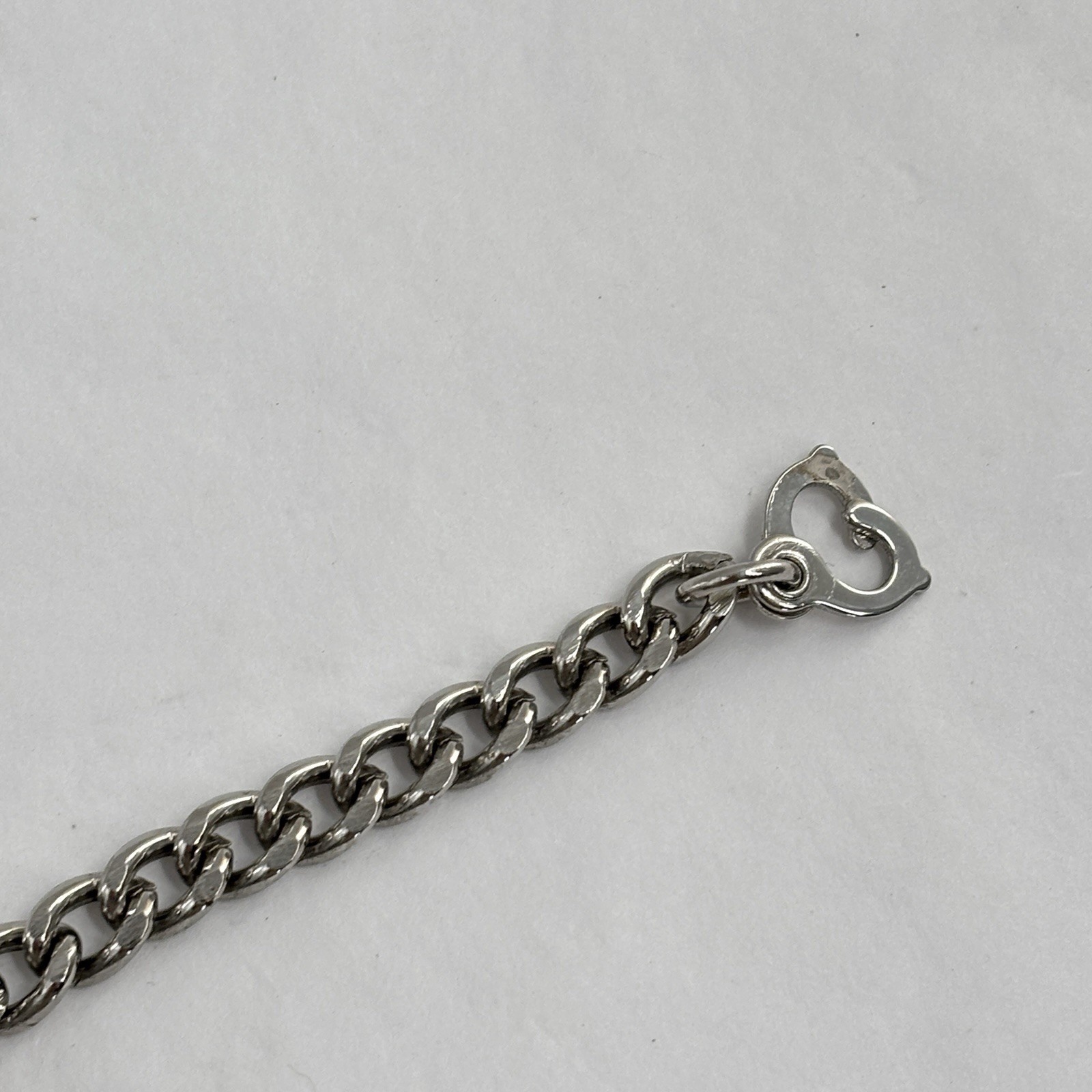 Vtg ID Bracelet Silver Tone Chain Blank Stacking