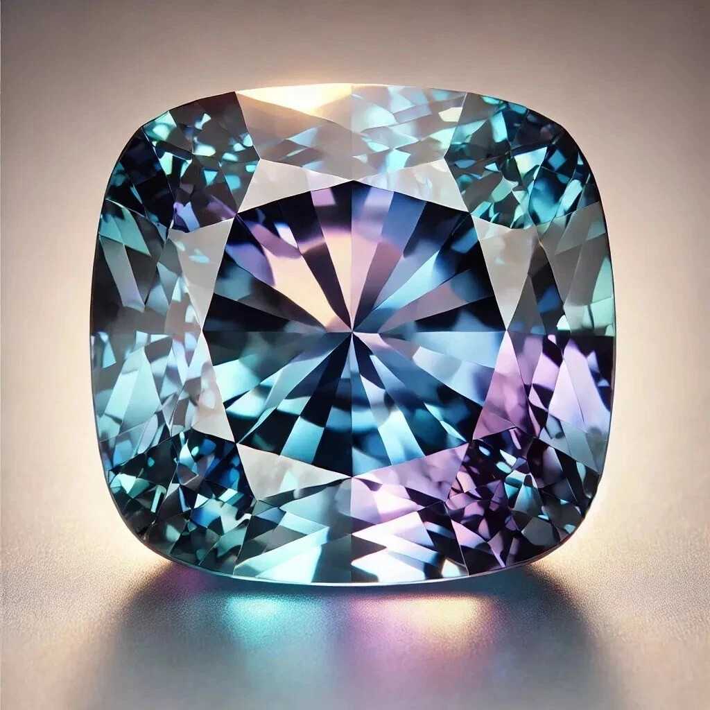 8 Ct+ Natural AAA+ CERTIFIED Alexandrite Color Change Cushion Cut Loose Gemstone