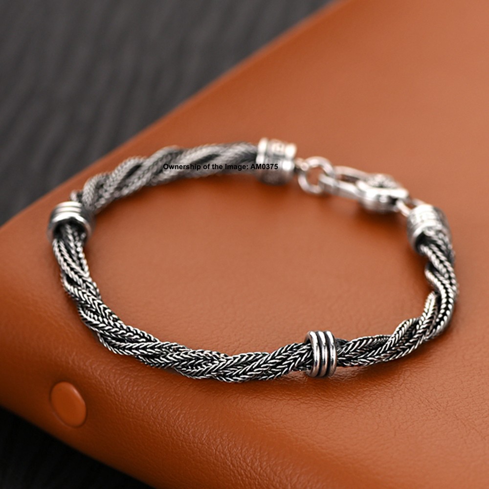 Pure 925 Sterling Silver Twisted Wheat Chain Bracelet 4mm Link Unisex Jewelry