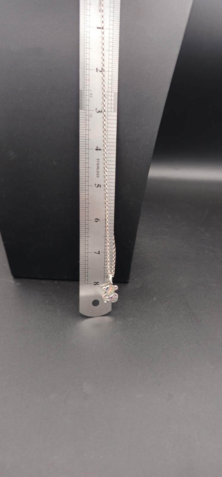 TOUS 925 Sterling Silver Enamel Teddy Bear Pendant Necklace Multicolor Spain