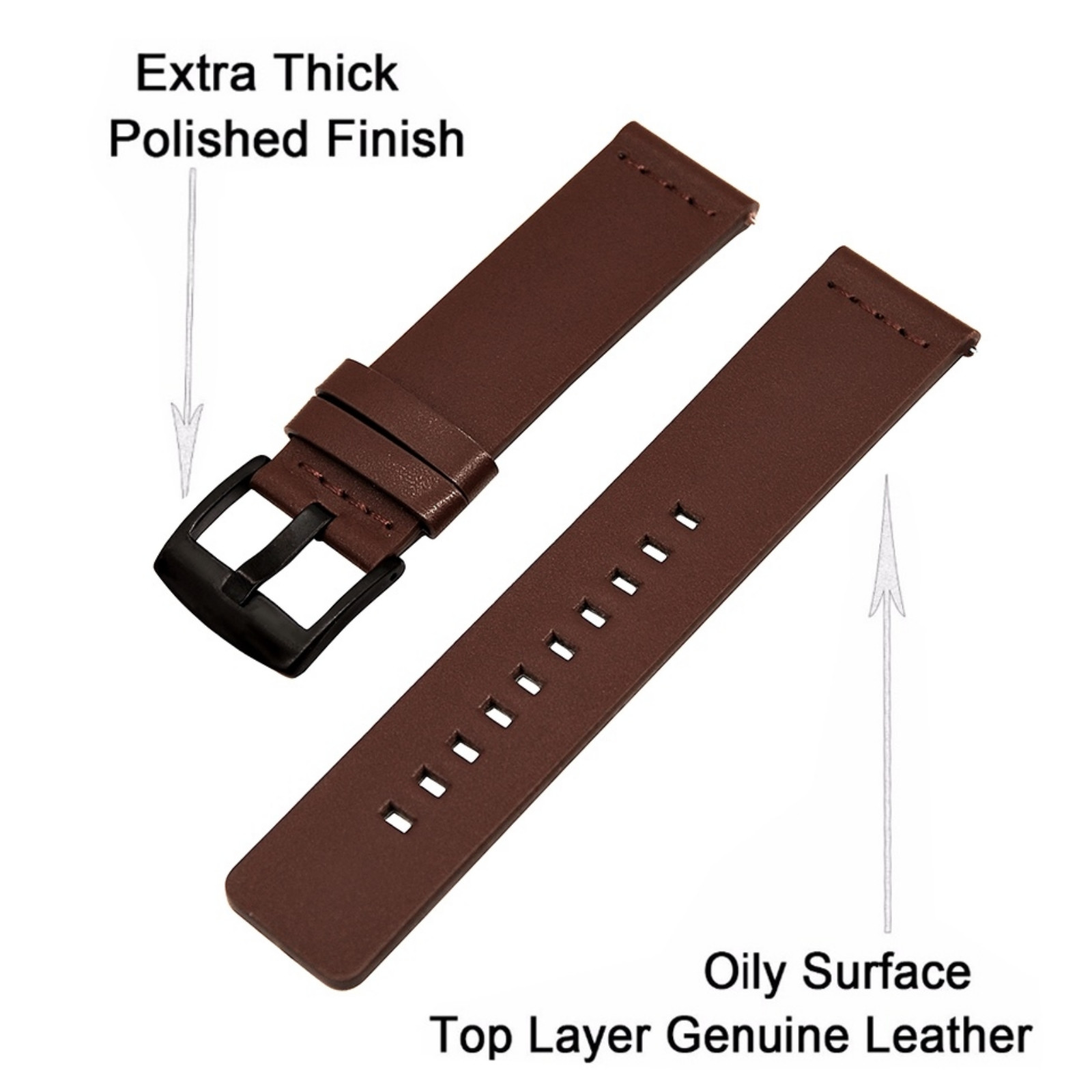 Genuine Leather Watch Band Quick Release Strap For Fitbit Versa / Versa 2
