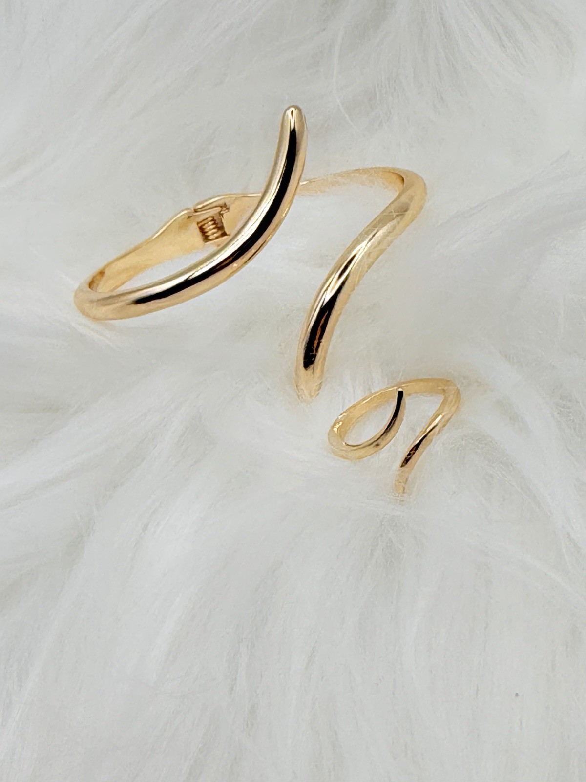 Gold Tone Metal Asymmetrical Cuff Earrings for Auricle