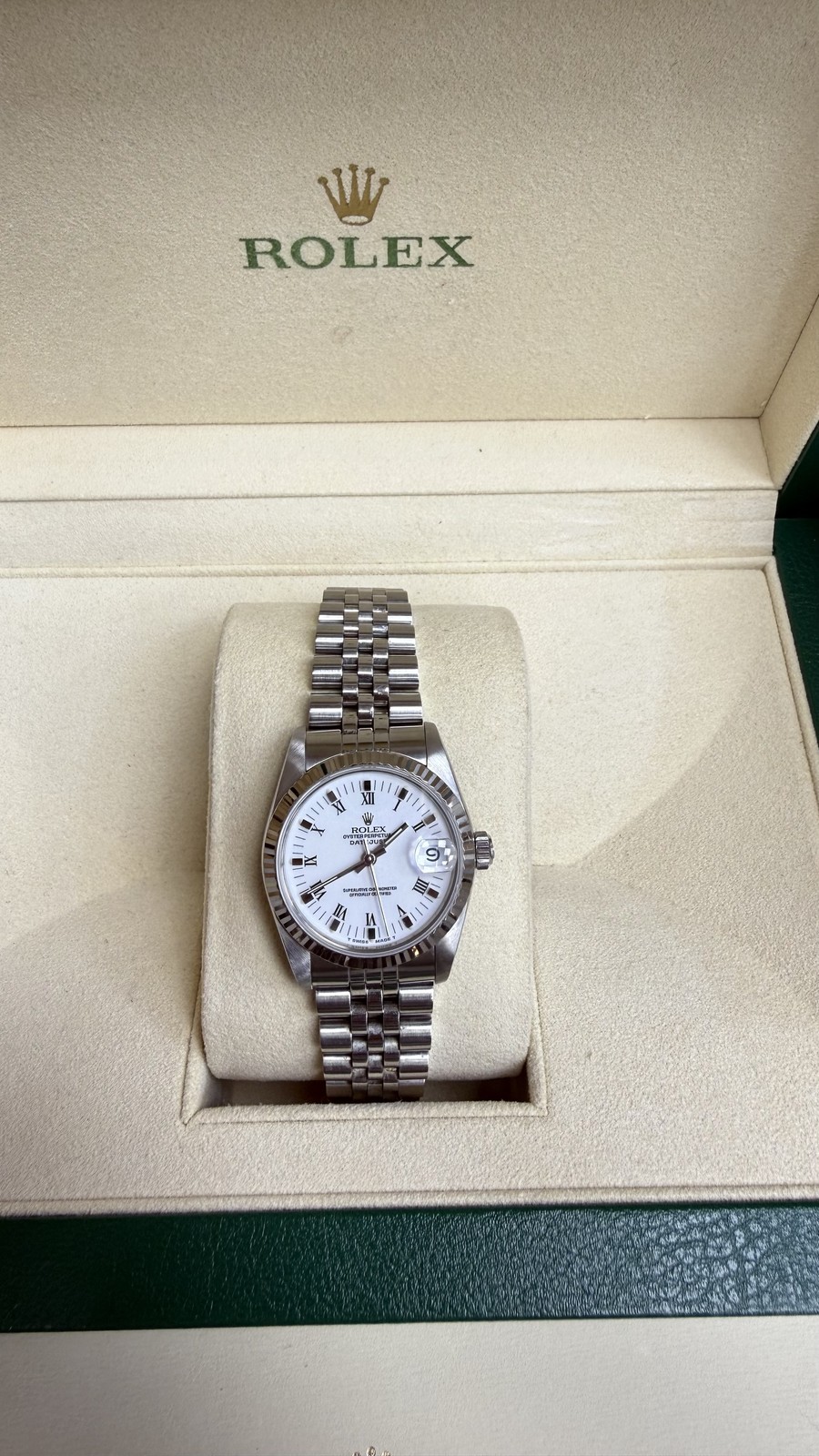 Rolex Datejust 31 White Roman Dial on Jubilee 68274