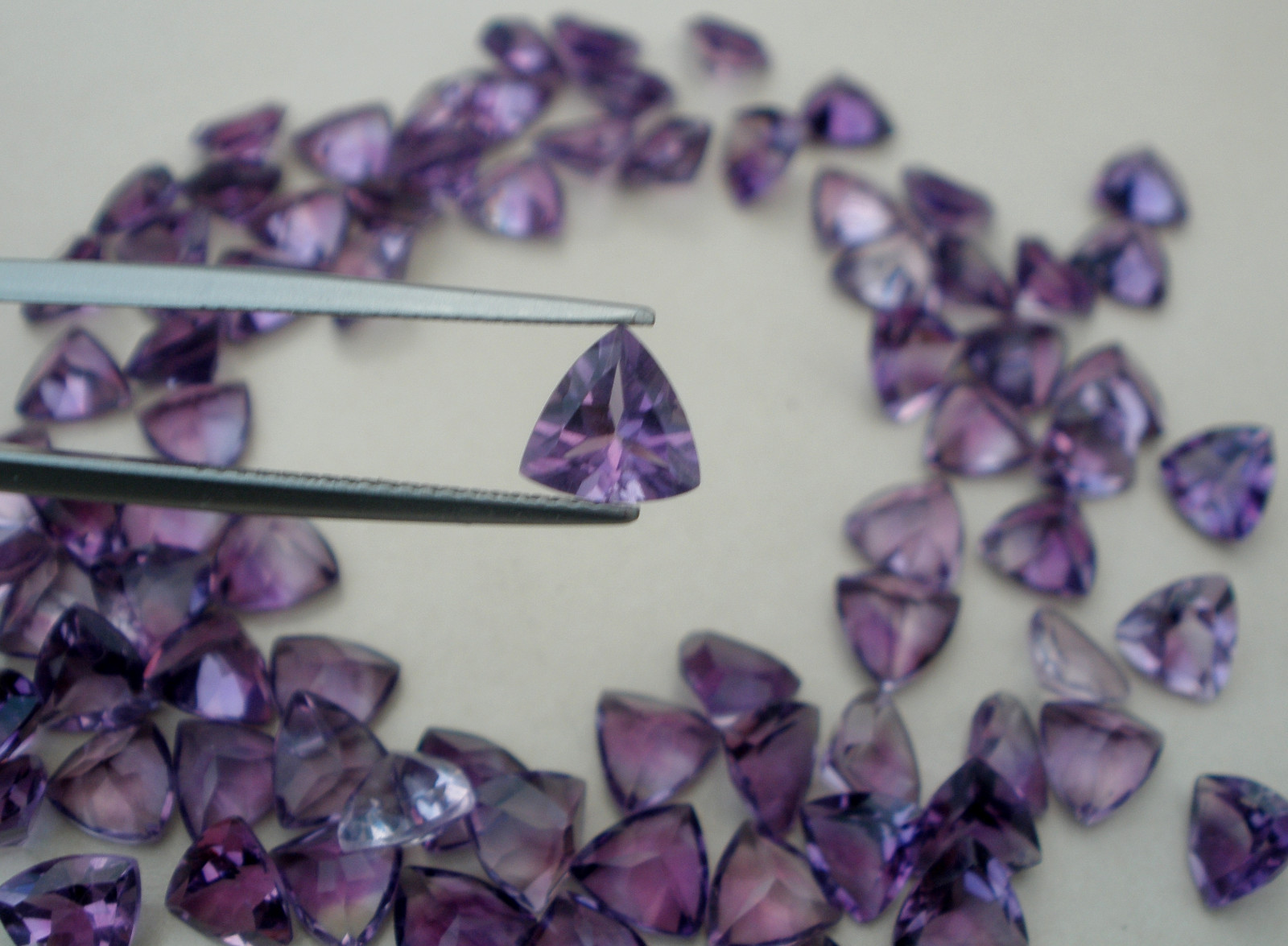 Amethyst Trillion Loose Natural Gem 7mm