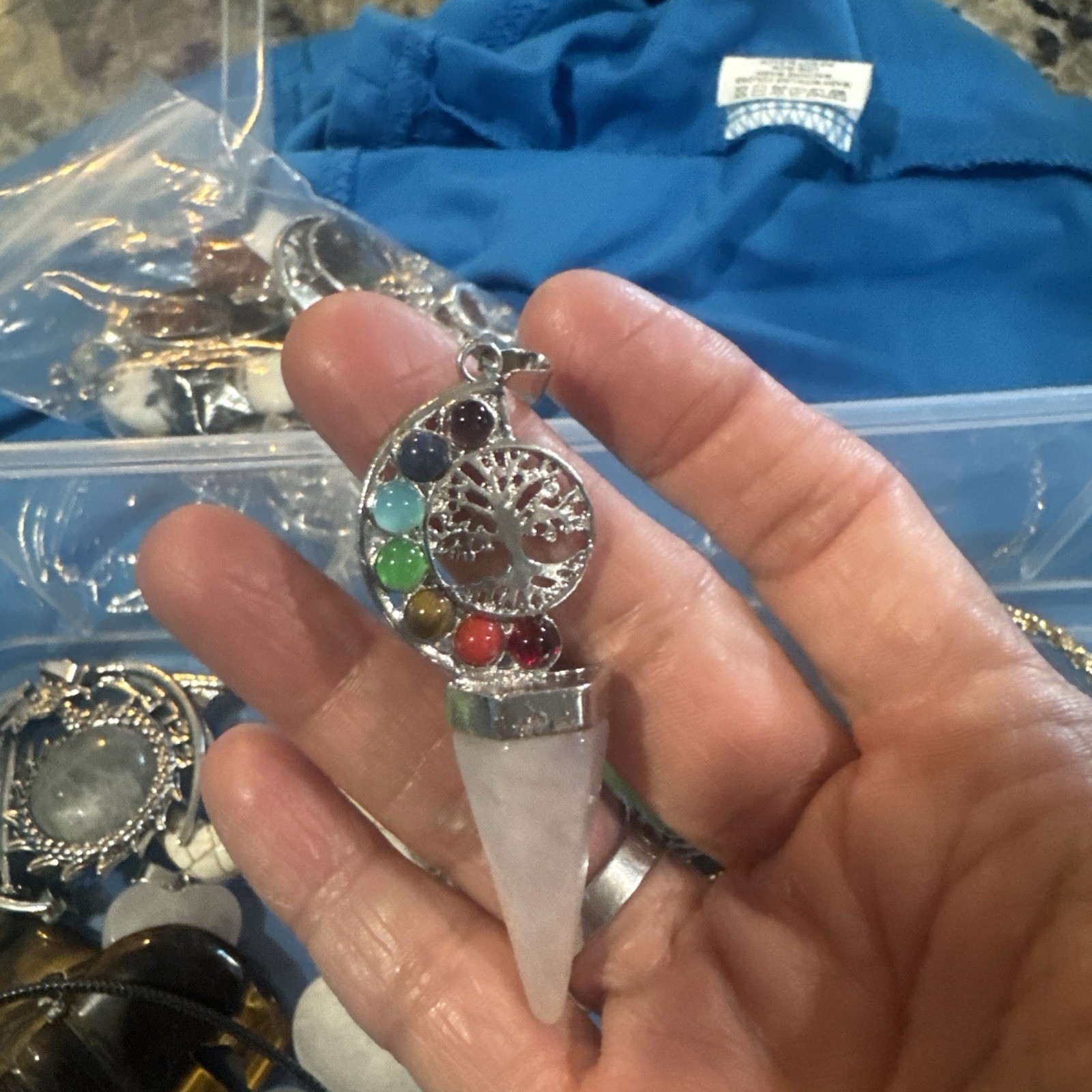 Mixed Fashion Gemstone Pendant Necklaces Stone is $6.50 for one piece.