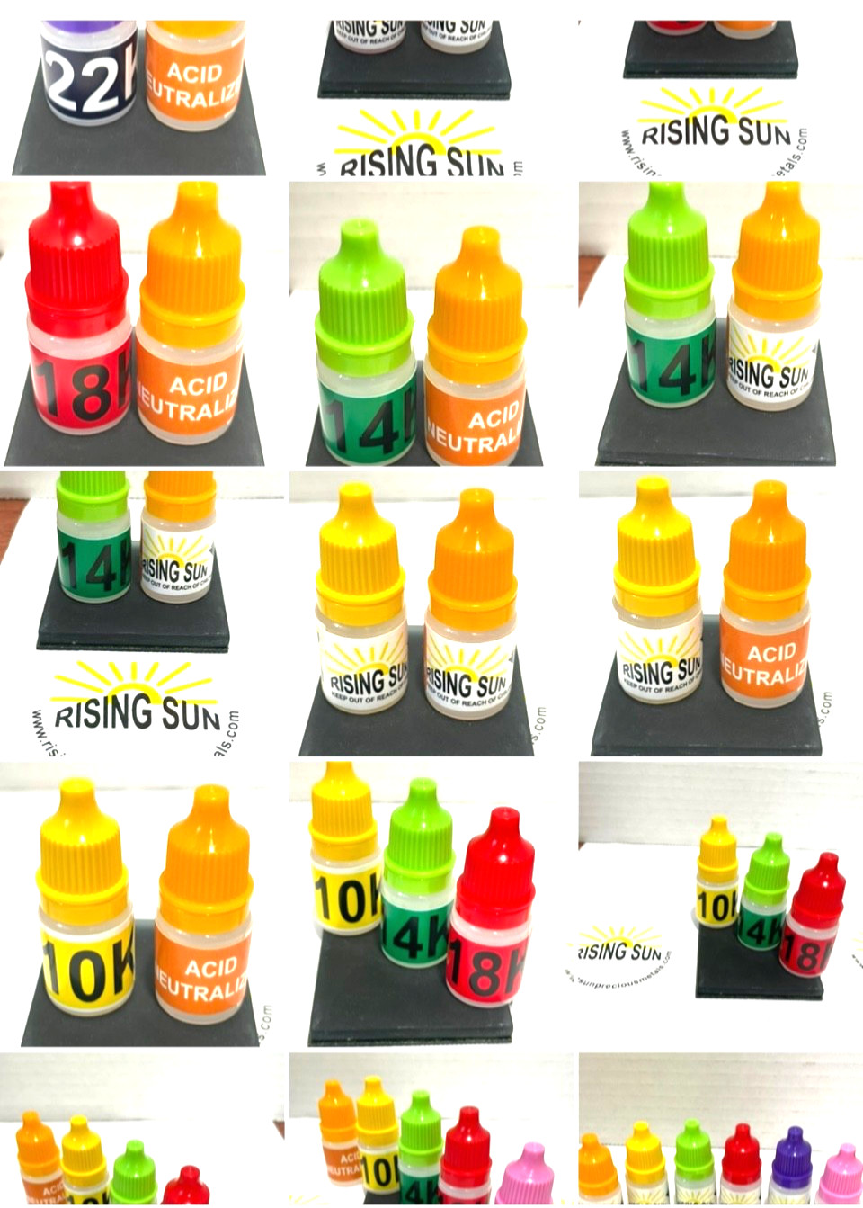 Gold Testing Acids 10K 14K 18K 22K , Platinum, Silver Test , Acid Neutralizer