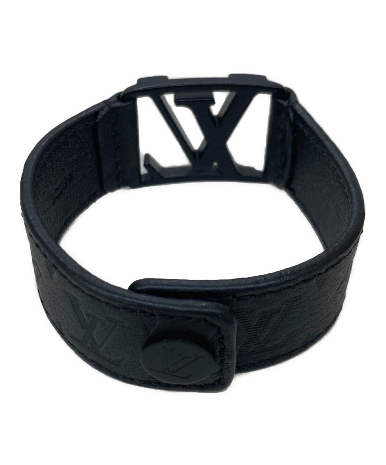Louis Vuitton Black Brassle Hockenheim Men’s Bracelet M6547 18cm Rubber