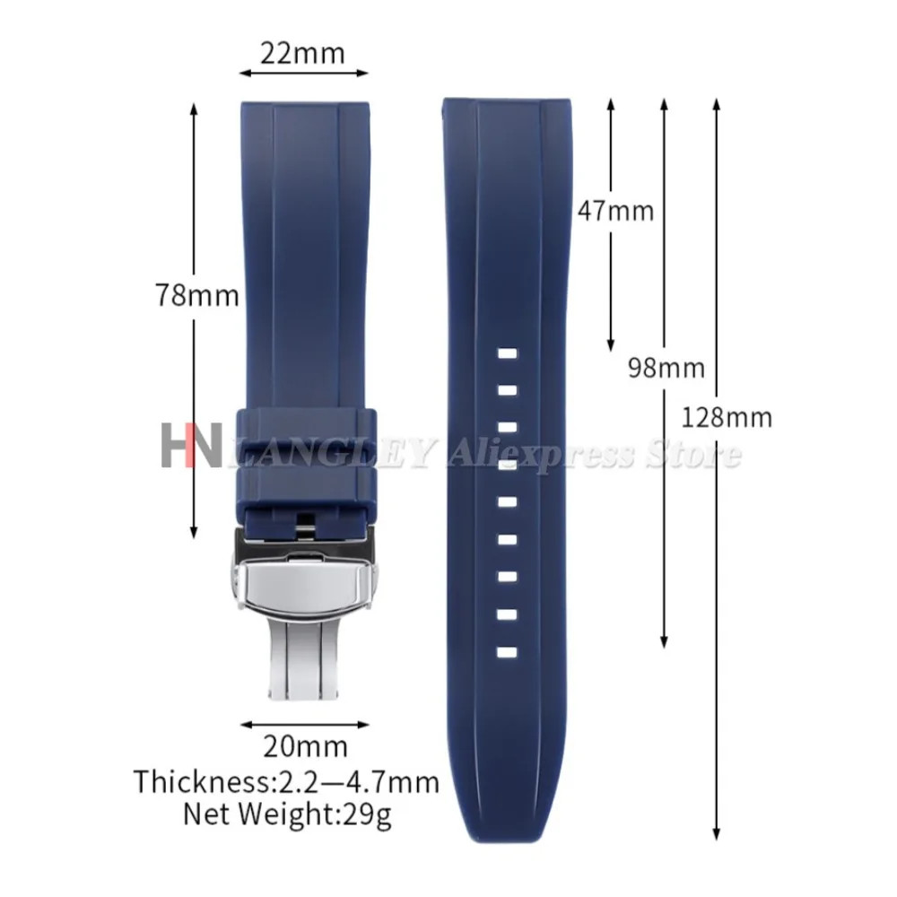 Quick Release Silicone Rubber Watch Strap 18mm 20mm 22mm 24mm Sport Band