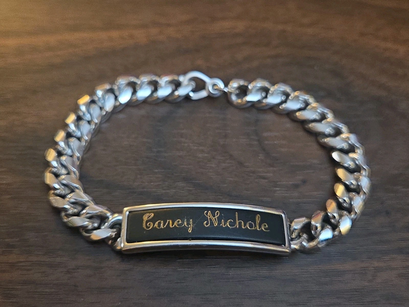 Vintage Speidel ID Bracelet Silver Tone Link Chain 8”