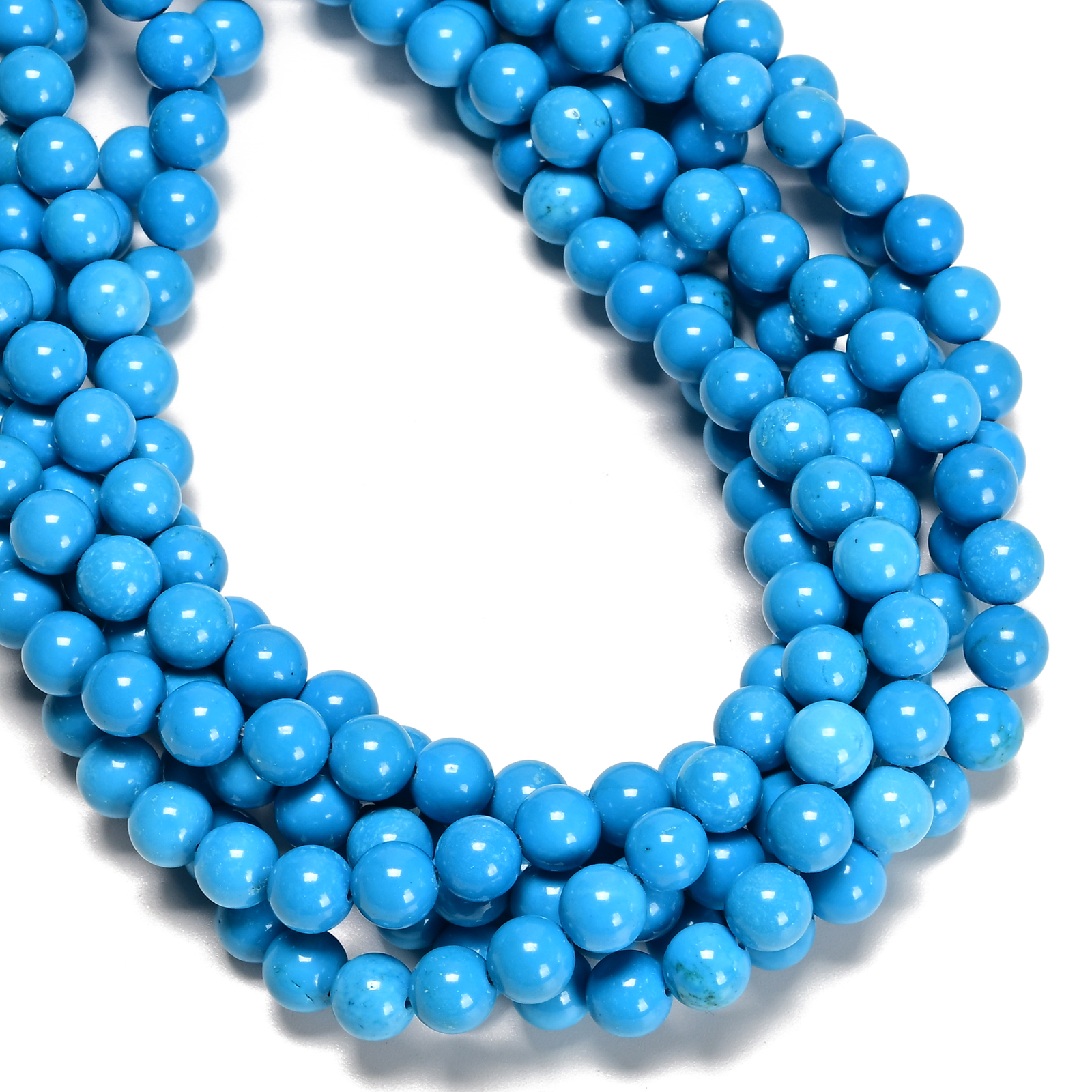Blue Turquoise Smooth Round Beads Size 6mm 8mm 10mm 15.5″ Strand