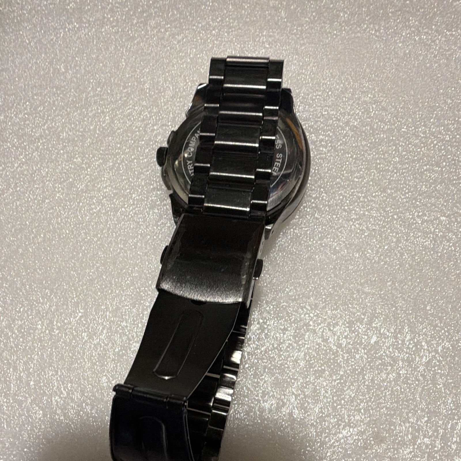 Infinity Quartz 44mm Black Dial Date Analog Stainless Steel Bracelet Watch
