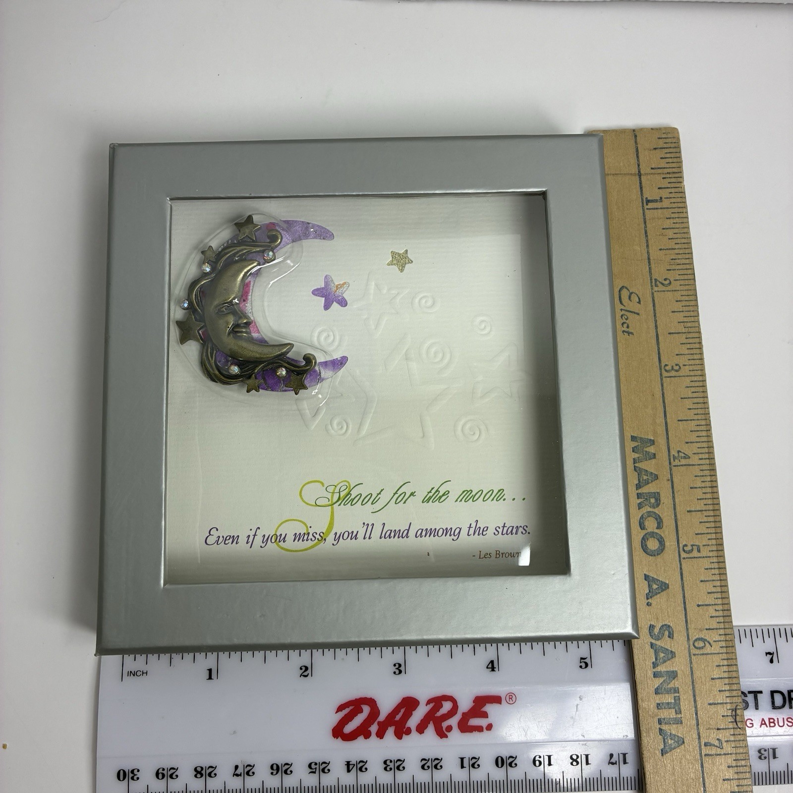 Vintage Darling Dash Inspirational Celestial Pewter Brooch-Card-Choice-NOS