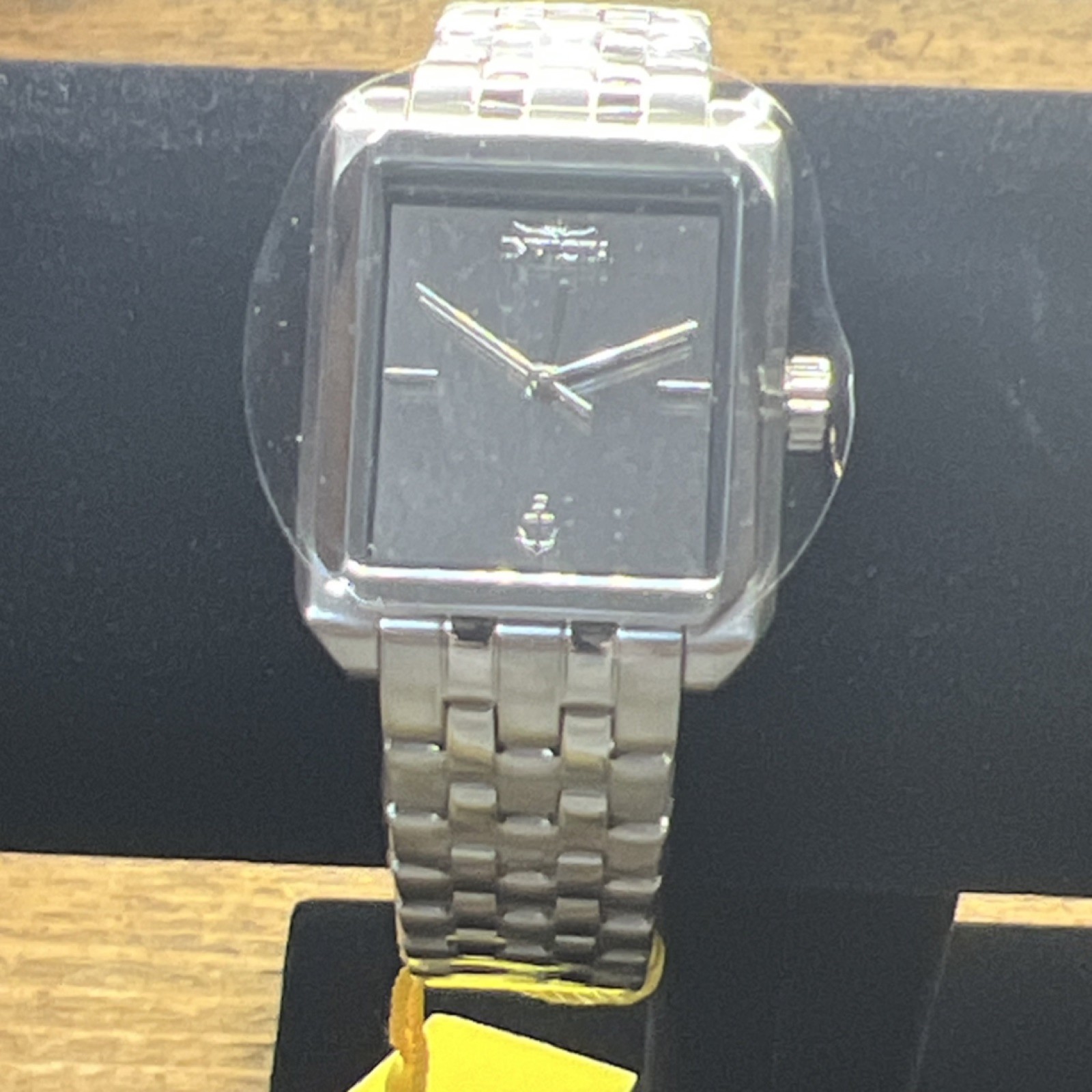 Invicta Silver Metal Bracelet Rectangle Watch Dial Stick Indexes