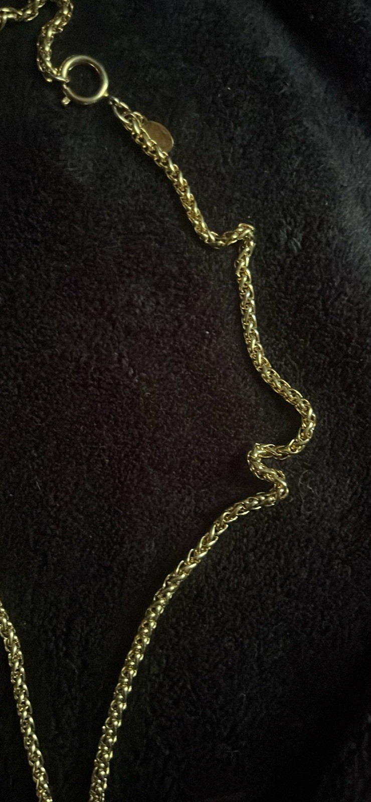 Gold-Tone Rope Chain Necklace, Spring Ring Closure, No Stone