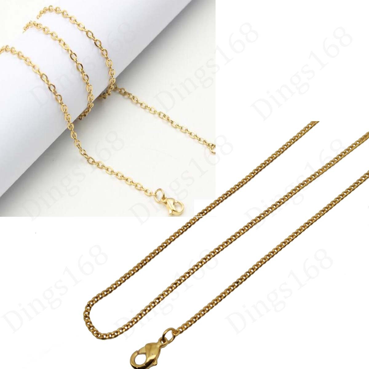 Unisex 18K Yellow Gold Filled Tarnish-Free 22inch 1mm Cable Chain Necklace S146G