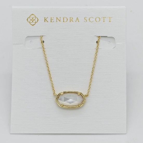 New Kendra Scott Elisa Gold Pendant Necklace In Ivory Pearl