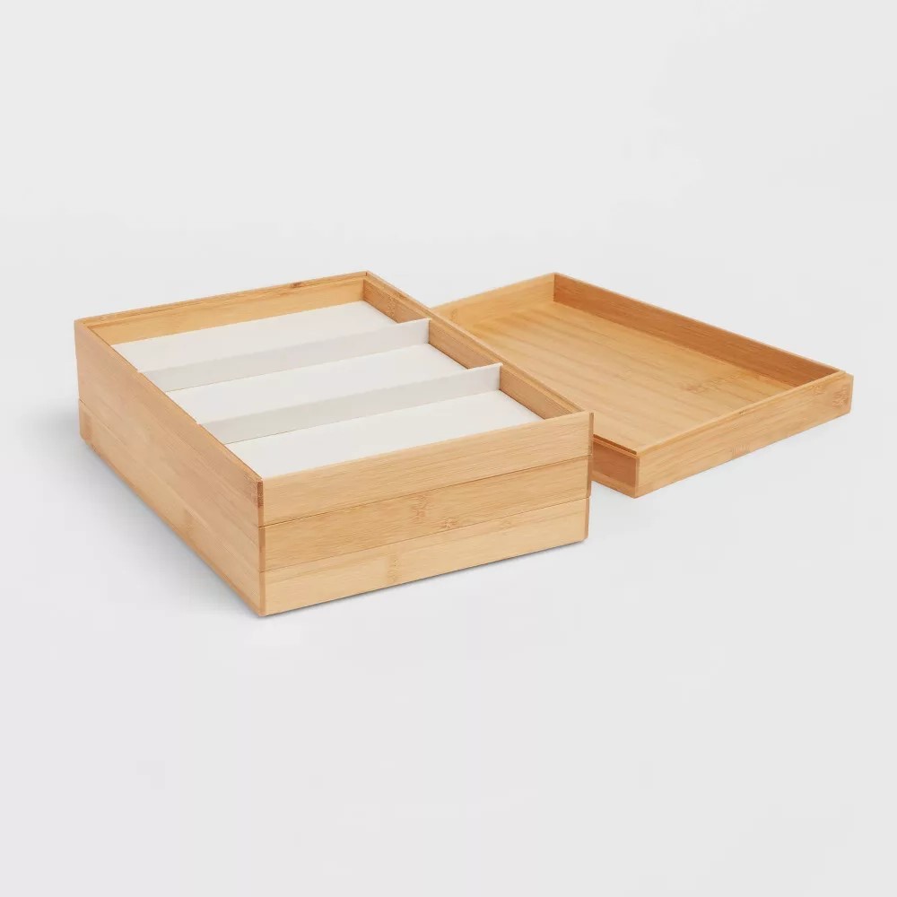 9″ x 12″ Stackable Bamboo Accessory Tray Set with Lid – Brightroom