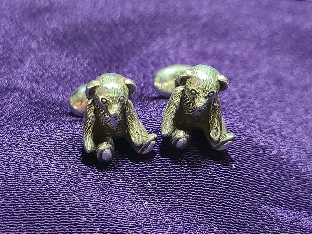 Ralph Lauren Polo Bear Cufflinks Silver 925 Vintage 14g in Bag
