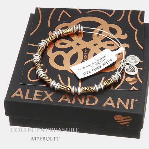 Authentic Alex and Ani Two Tone Quill RG/RS Expandable Bangle