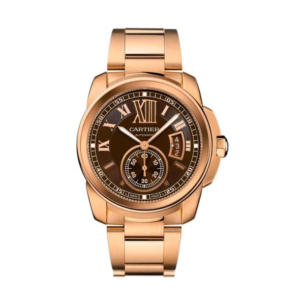 Cartier Calibre 42mm W7100040 18K Rose Gold Unisex Watch