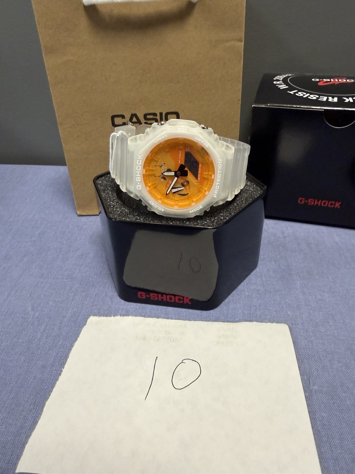 New Casio G-Shock GA2100 White/orange Digital Watch
