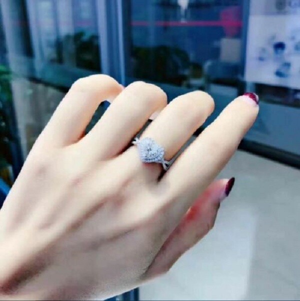 1.50Ct Lab Created Diamond Split Halo Engagement Ring 14k White Gold Finish