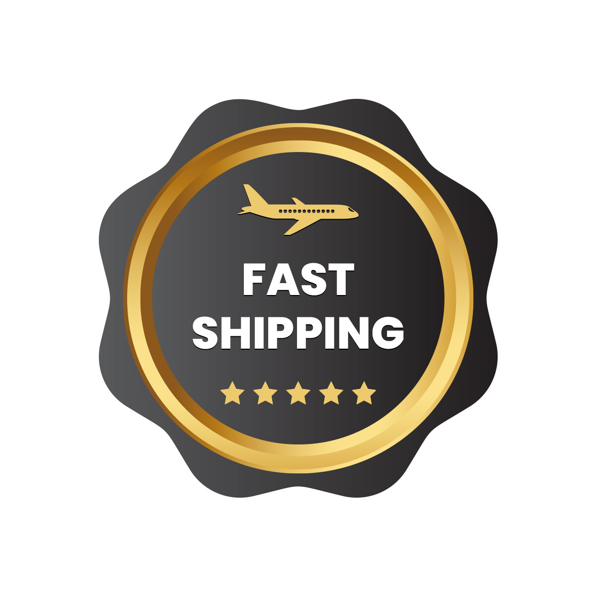 Acrylic O-ring Ear Plugs Gauges Black Star Gold Glitter Design Sold as a pair