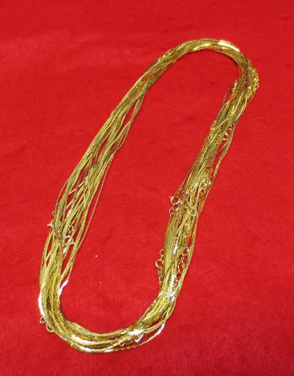WHOLESALE LOTS OF 5-144 PCS OF 14KT GOLD EP 24 INCH 1MM COBRACHAIN NECKLACES