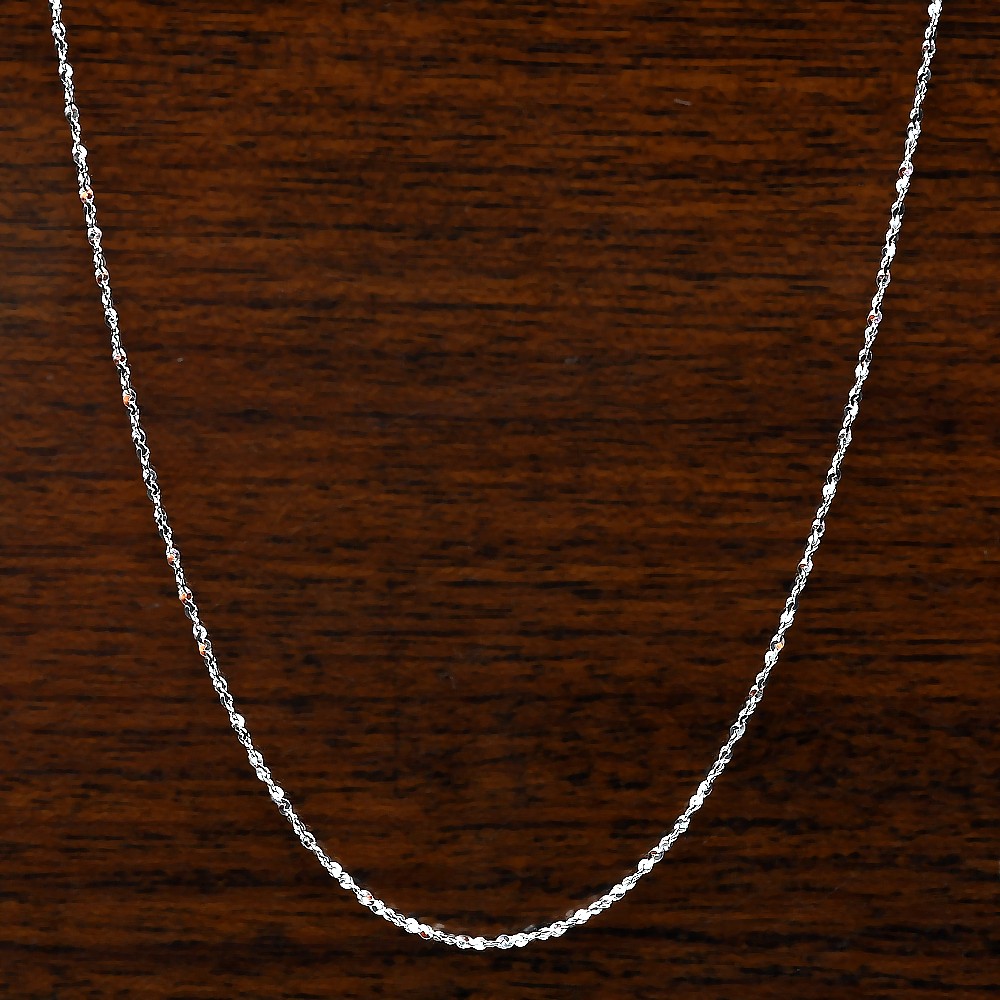 18″ Sterling Silver Singapore Chain Necklace – Twisted, Shiny & Elegant DGC1037