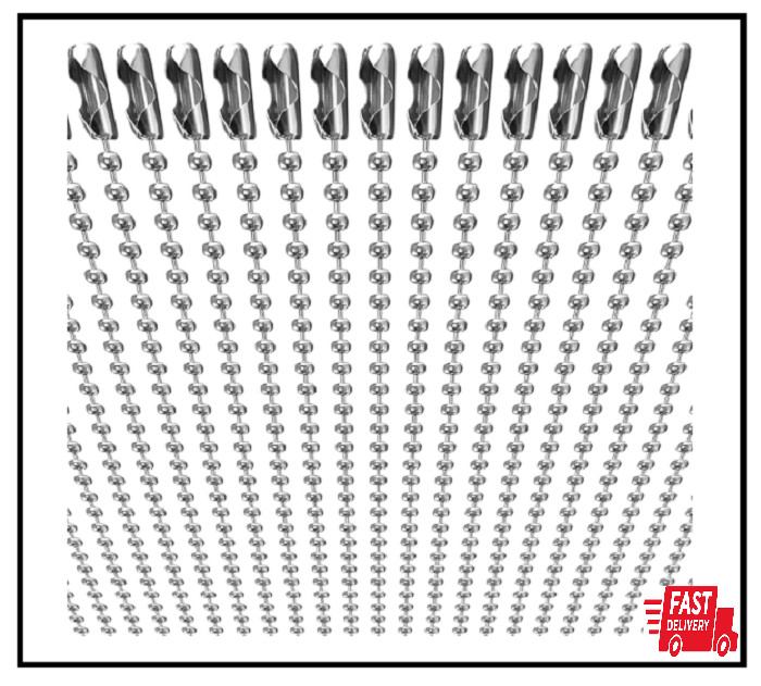 50-Pack Dog Tag Chain Ball Chain Necklace Bulk Beaded Chains 24 Long 2.4Mm Ball