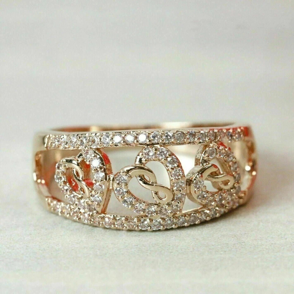1.9Ct VVS1 Round Cut Lab Created Diamond Engagement Wedding 14k Gold Finish Ring