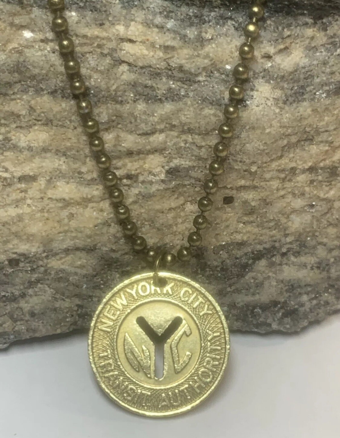 NYC Subway Token Pendant Necklace Vintage New York City. Wear History! Gift 🎁