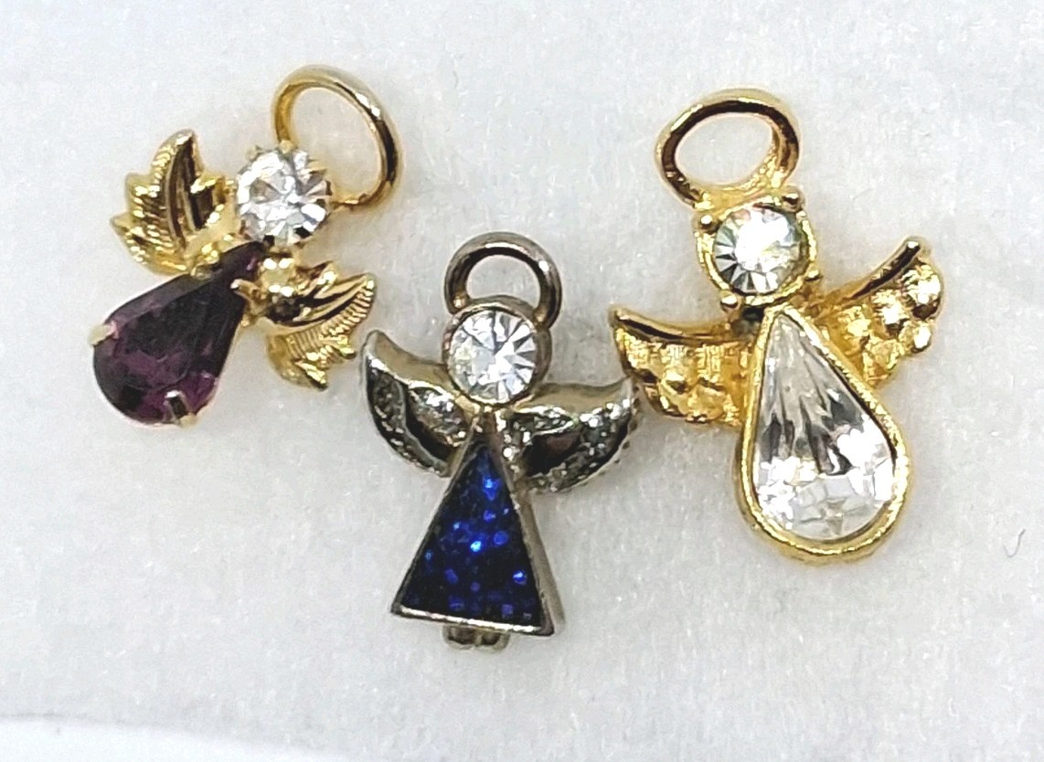 Guardian Angel Cherub Lapel/Pinback Religious Jewelry Lot Jeweled Bundle